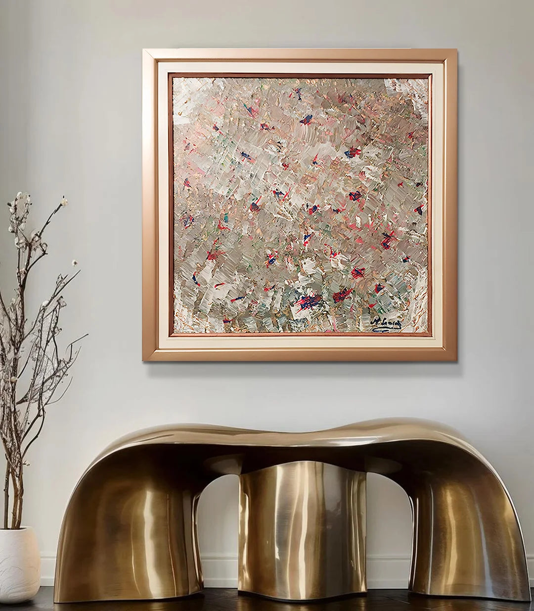 Tableau d'or  - signé par l'artiste Mounia Lemrozi.